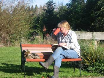  Sitting with my friend Big Fat Sifter in the winter sunshine. 